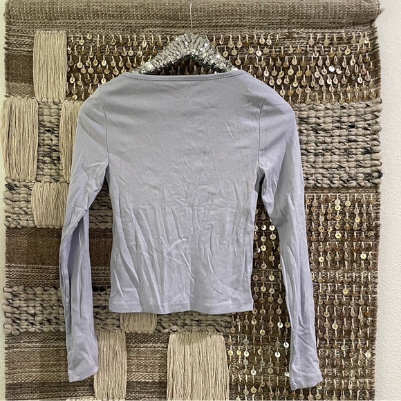 NWT J Crew scoop neck long sleeve tee blue lavender sz S - Picture 5 of 7